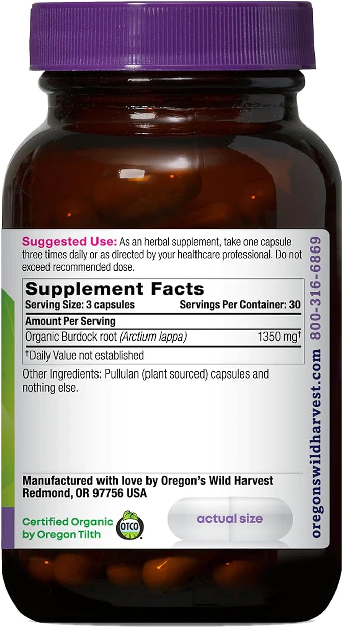 Oregon's Wild Harvest Burdock Organic Traditional 90 Count