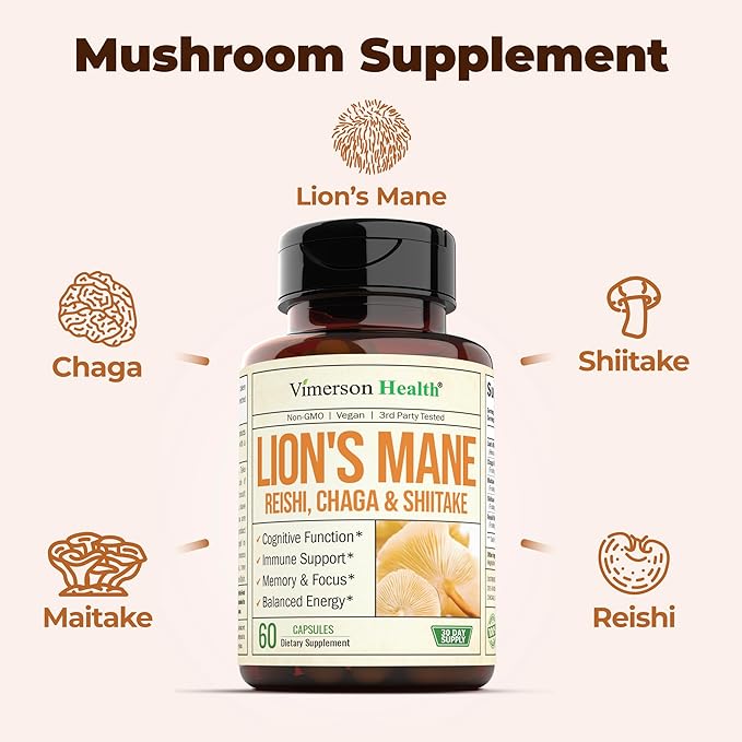 Lions Mane Supplement Capsules 60 High
