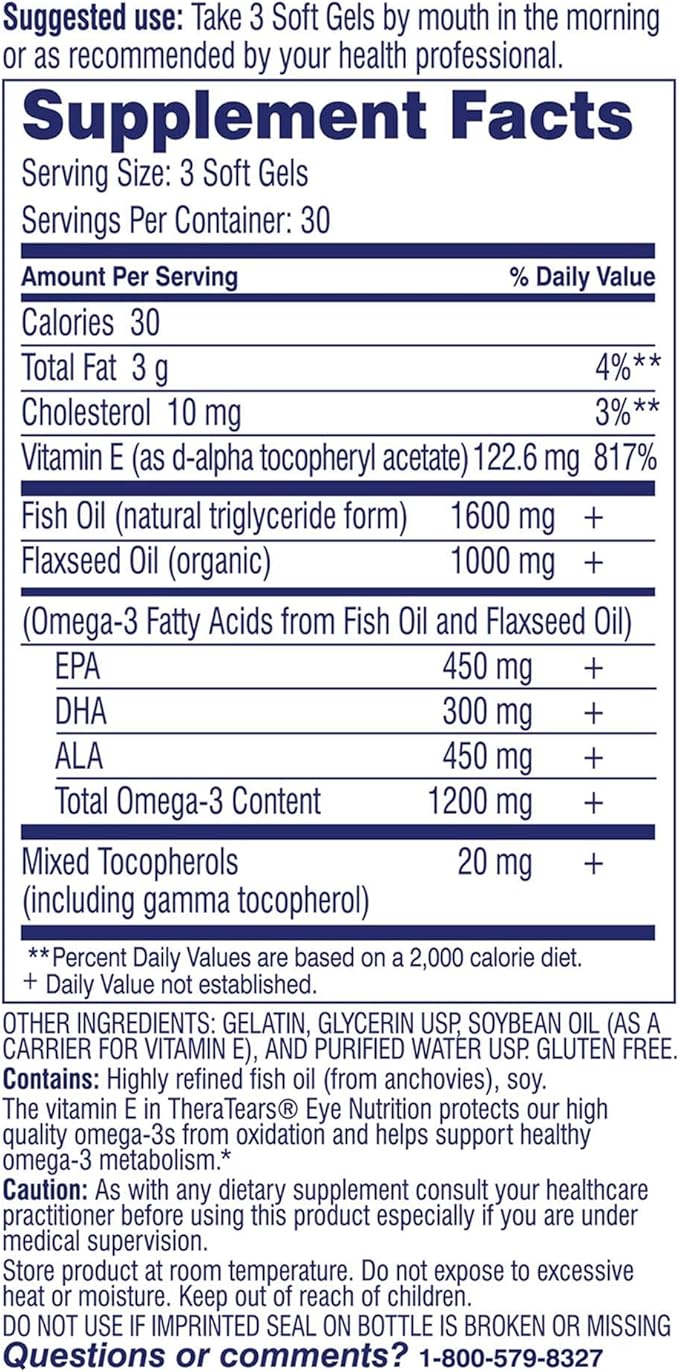 TheraTears Omega 3 Supplement, 1200mg, 90 1)