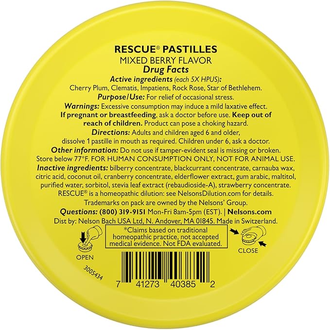 RESCUE Bach PASTILLES, Mixed Berry Flavor, 35 Count