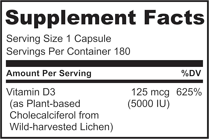 NATURELO Vitamin D 5000 IU D3 Supplement 180 Mini 2)