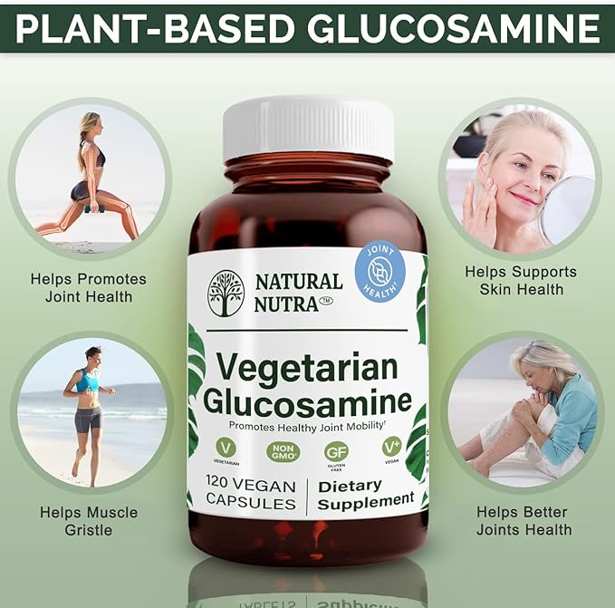 Natural Nutra Vegan and Vegetarian Glucosamine 750mg, 120 120 Capsules