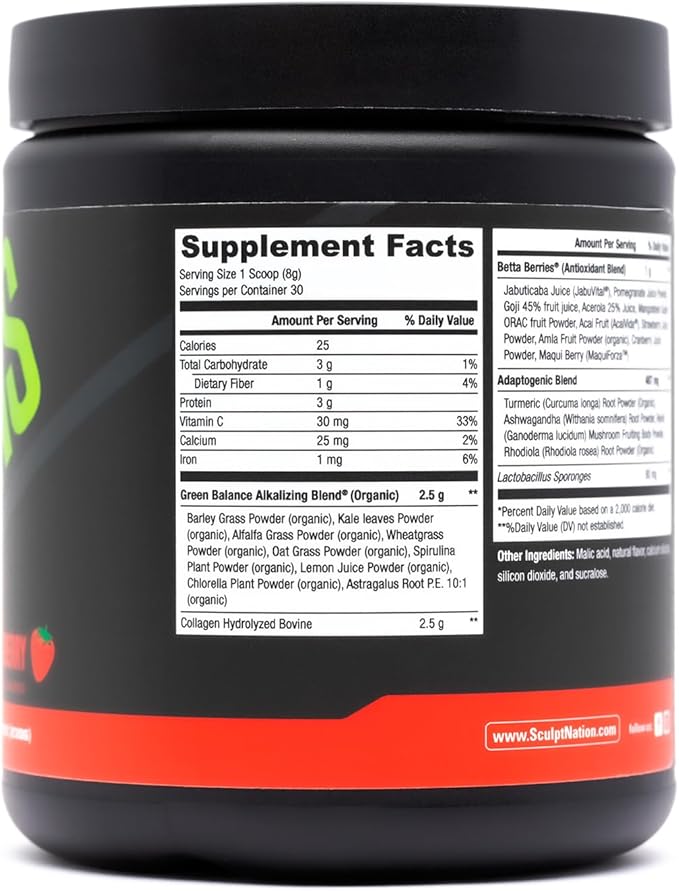 Sculpt Nation by V Shred Greens Strawberry 30-Day Supply