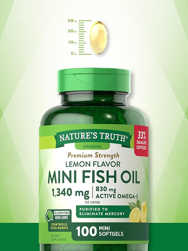 Mini Fish Oil Omega 3 1340 mg 100 Softgels