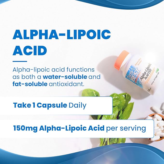 Doctor's Best Alpha-Lipoic Acid 150, Helps 150mg, 120 120 Veggie