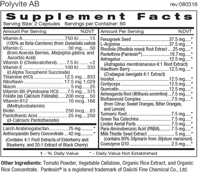 D'Adamo Personalized Nutrition - Polyvite AB 120 vcaps