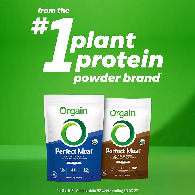Orgain Perfect Meal, Organic, Vegan Meal 25g Plant 80+ Superfoods, 1B Probiotics 10g Fiber, 2.16lb