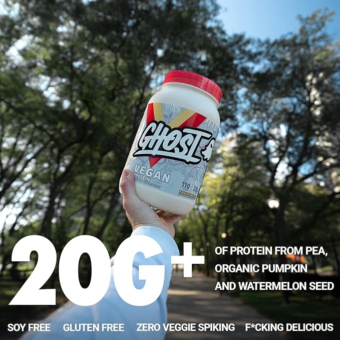 GHOST Vegan Protein Powder, Peanut Butter 2.2lb, 21g 21g of