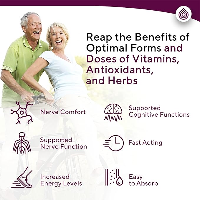 NERVE RENEW Advanced Nerve Support - 300mg Stabilized R-Alpha Lipoic Acid, Vitamin B Complex, Benfotiamine, Herbs for Fast-Acting Support - 3 Pack