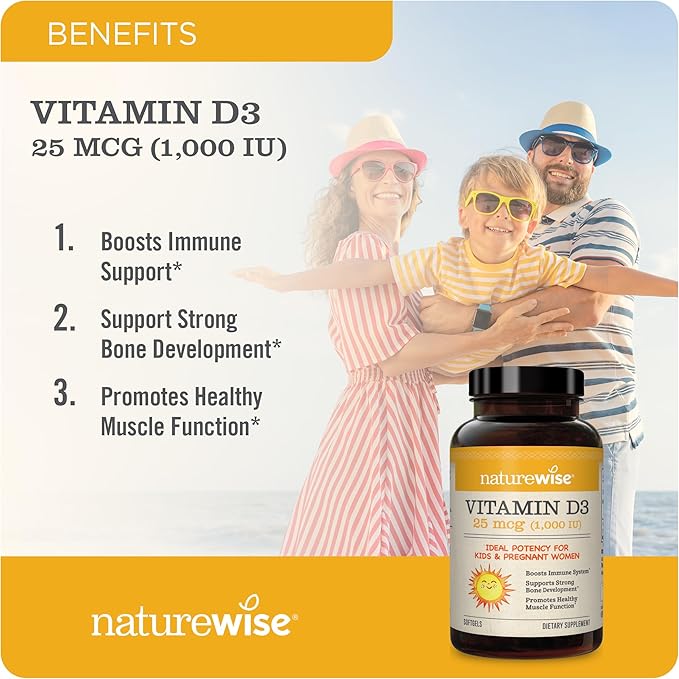 NatureWise Vitamin D3 1000iu (25 mcg) 200 Count