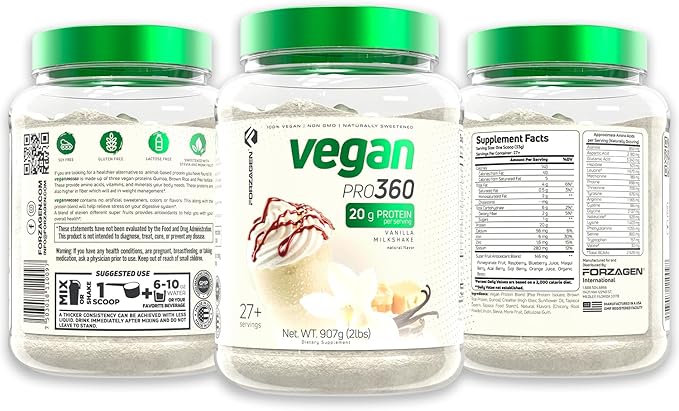 Forzagen Vegan Protein 360 2 Lbs 27 Servings,