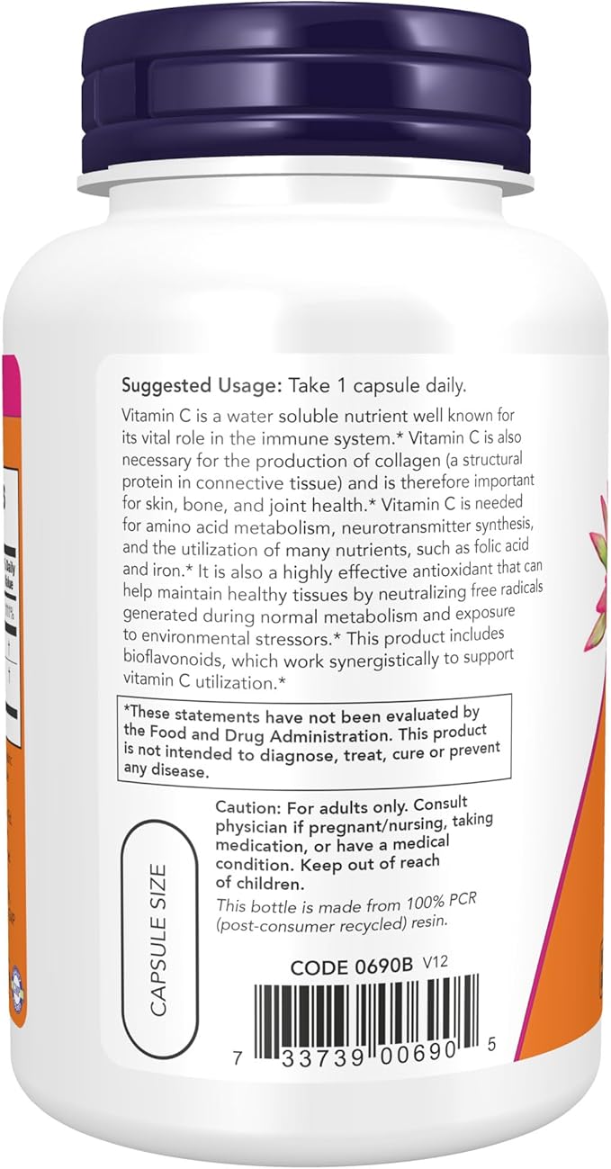 NOW Supplements, Vitamin C-1,000 with 100 100 Veg