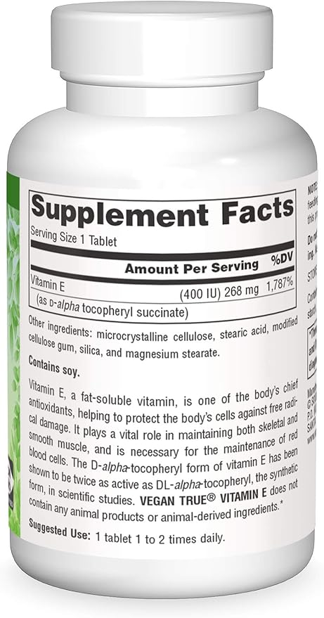 Source Naturals Vegan True Vitamin E, 268 mg 50 Tablets