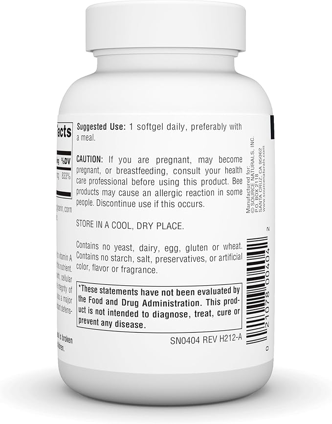 Source Naturals Beta Carotene 25000 iu 250 Softgels