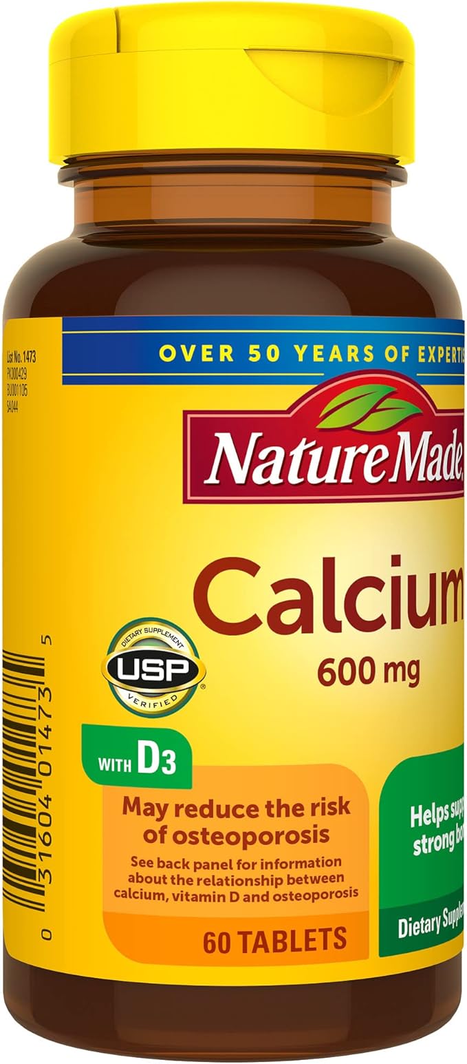 Nature Made Calcium 600 mg D3, Dietary 60 Tablets