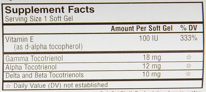 Carlson Labs Tocotrienols With Natural Vitamin 180 Softgels