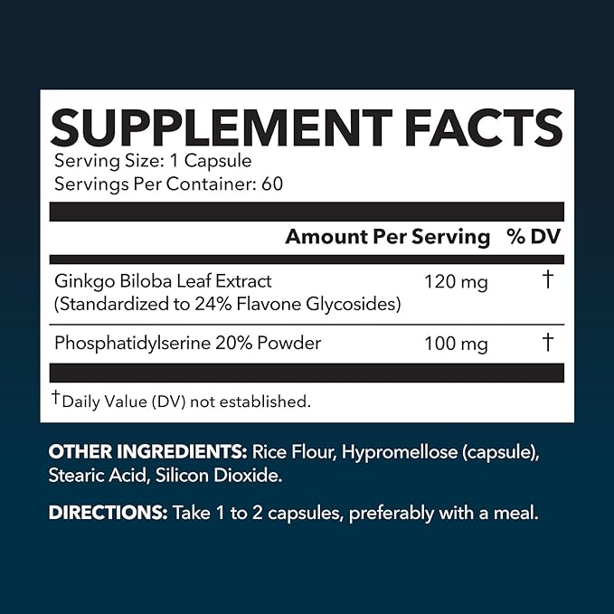 Ginkgo Biloba 120mg 60 Non-GMO