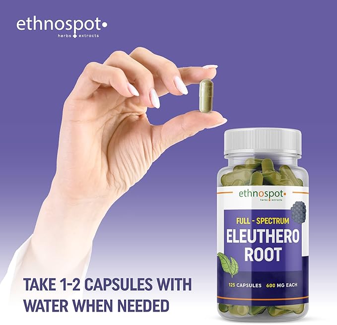 Full Spectrum Eleuthero Root Capsules 125 Vegan