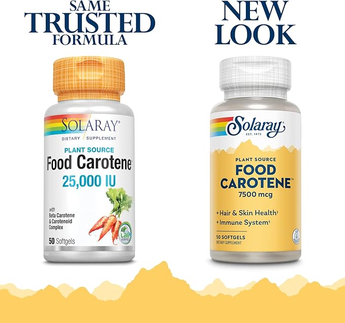 Solaray Food Carotene, Vitamin A as 25000IU | 50ct