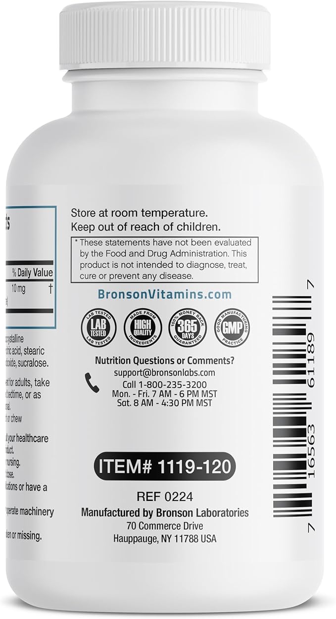 Bronson Melatonin 10mg Fast Dissolve Cherry 120 Count