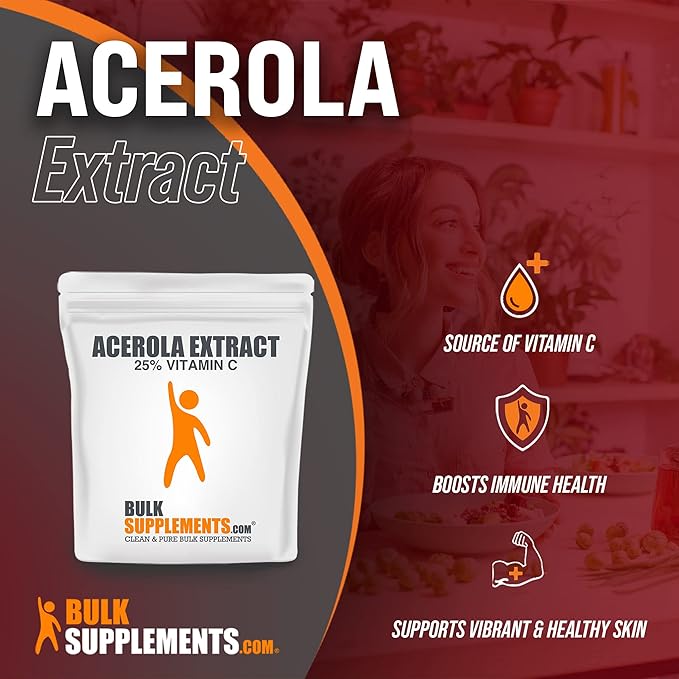 BulkSupplements.com Acerola Cherry Extract Powder 500mg per 5kg (11 (11 lbs) 5)