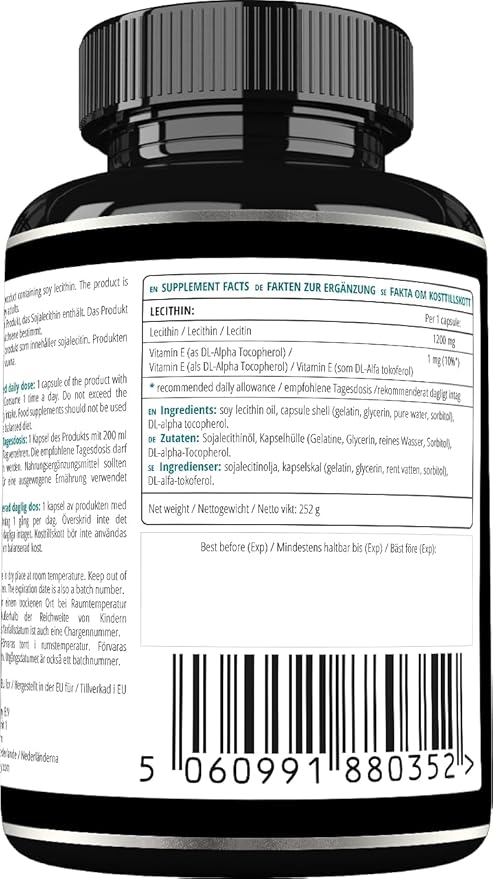 APOLLO'S HEGEMONY Lecithin 1200mg with Vitamin E 180 Softgel 6 Months