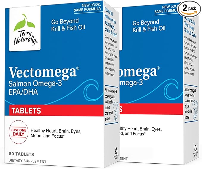Terry Naturally Vectomega 60 Tablets, 2 - Omega-3 from 120 Servings