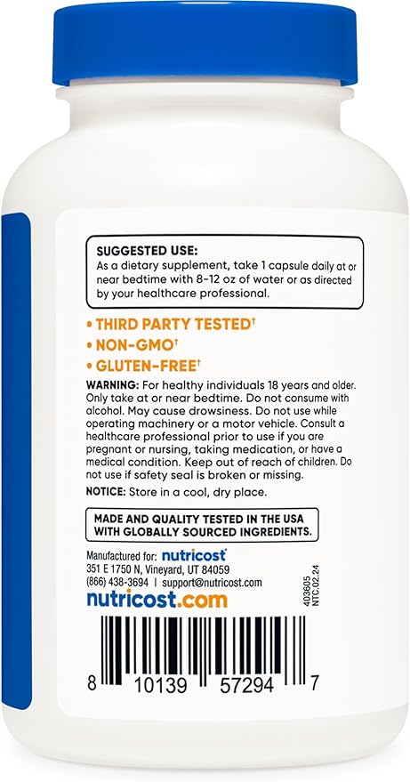 Nutricost Melatonin 5mg, 240 Capsules 5mg Per