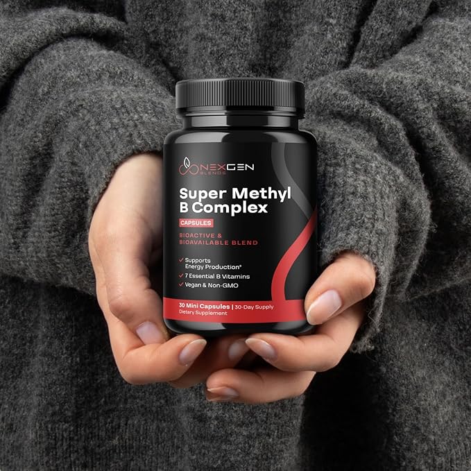 Methylated B Complex Vitamin Supplement 5-MTHF Methyl B12 Methylcobalamin (30 count)