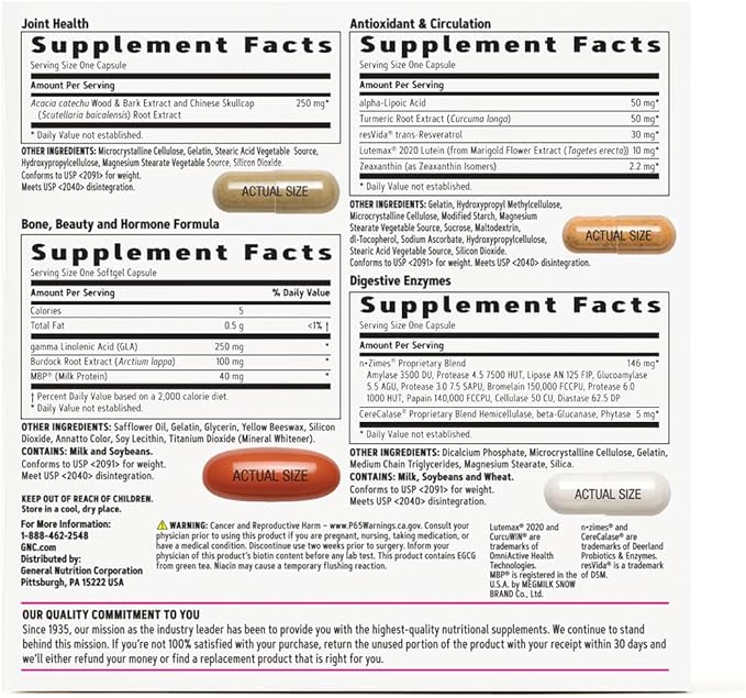 GNC Women's Whole Body Vitapak 7 Step Omega-3, Calcium 30 Count