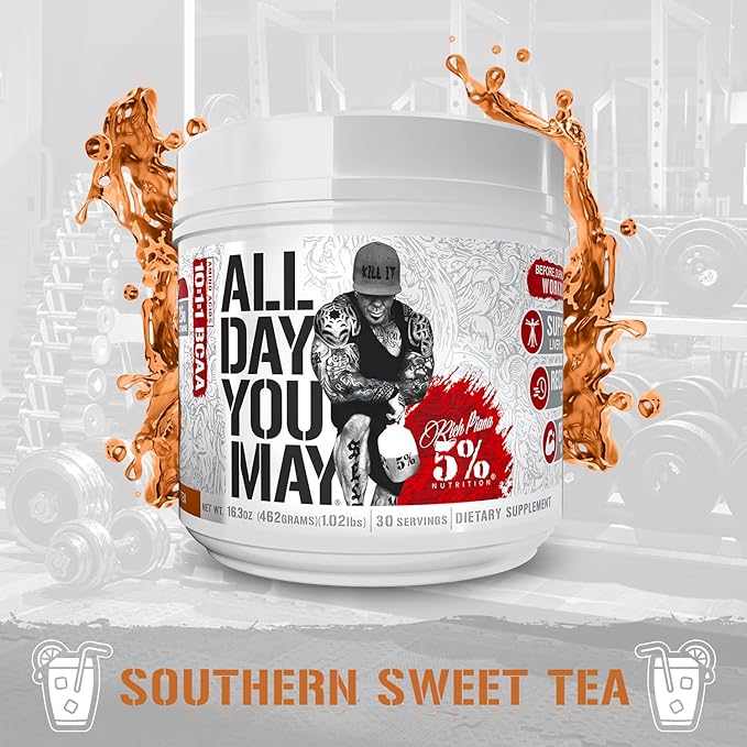 5% Nutrition Rich Piana AllDayYouMay BCAA Powder 16.3 oz, 30 Servings