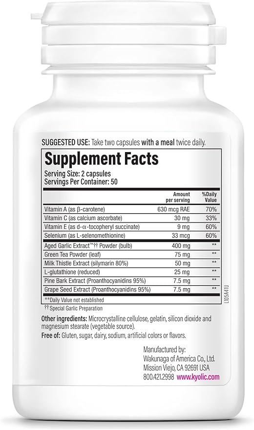 Kyolic Aged Garlic Extract Formula 105, 100 Capsules