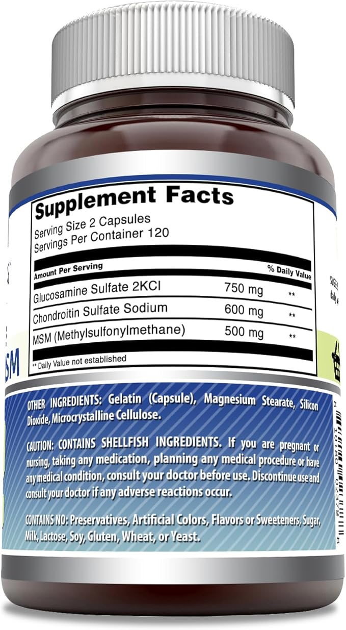 Amazing Formulas Glucosamine + Chondroitin + MSM 240 Capsules (240 Capsules)