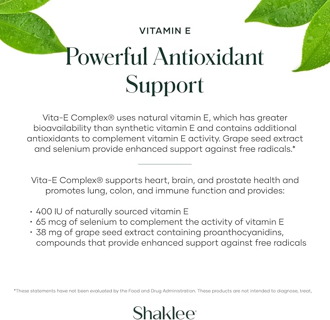 Shaklee - Vitamin E: -Supports Heart, 400 IU 90 Softgels