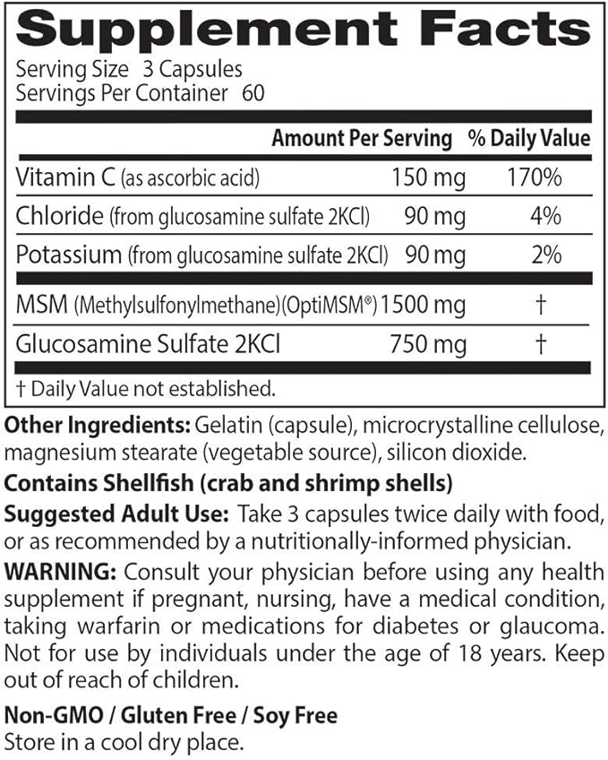 Doctor's Best Synergistic Glucosamine MSM 180 Caps (DRB-00070)