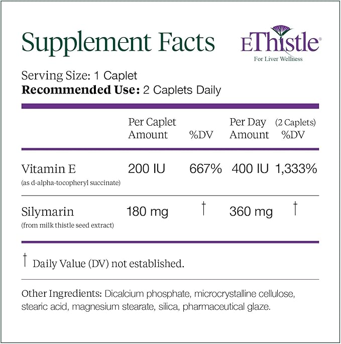Liver Wellness Dietary Supplement, Milk Thistle 180 Count