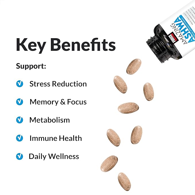 FORCE FACTOR Amazing Ashwa for Stress Relief, Memory, Focus, and Immune Support Health, Ashwagandha Supplement with KSM-66 Ashwagandha for Stress, Vitamins, Minerals, and Antioxidants, 120 Tablets