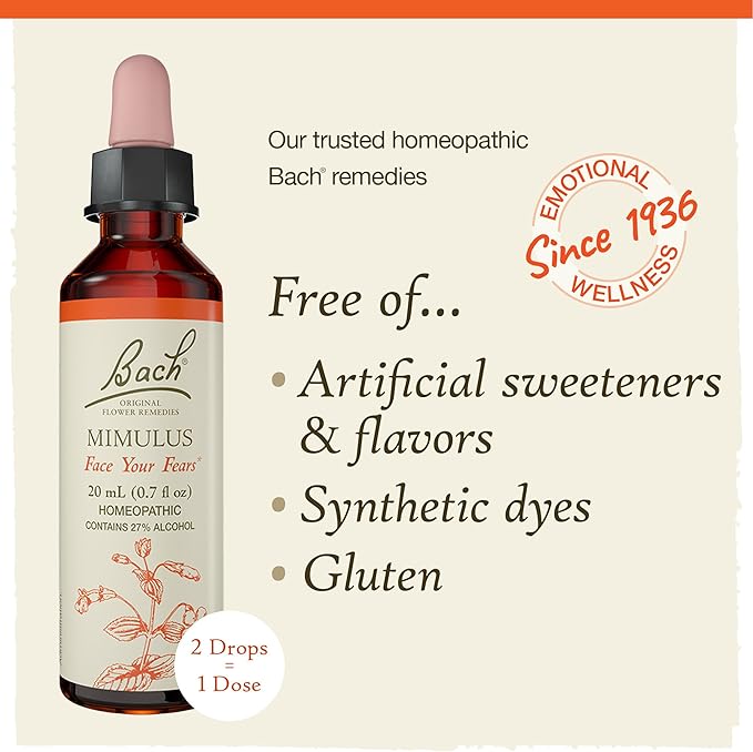 Bach Original Flower Remedies, Mimulus 20mL Dropper