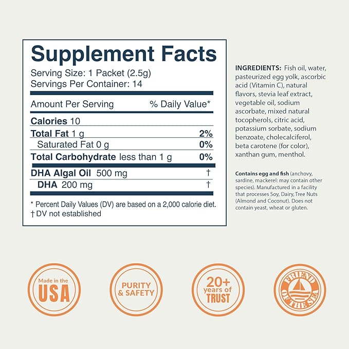 Coromega Vegan DHA, Plant-Based Omega-3 Algal 14 Ct