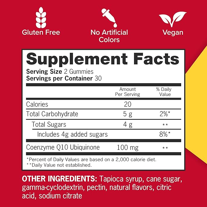Qunol CoQ10 Gummies, CoQ10 100mg, Delicious 2 Month (60 Count, 2)
