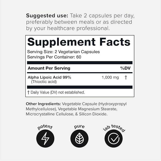 Toniiq 1000mg Ultra High Strength Alpha 99%+ USP 120 Capsules