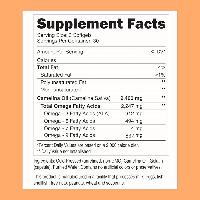 Omega 3-6-7-9 Camelina Softgels 3-6-7-9 Fatty (2 Pack)
