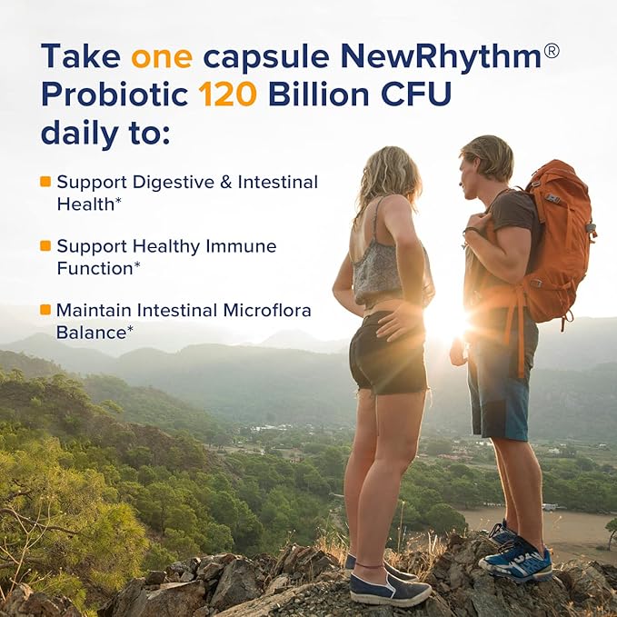NewRhythm Probiotics 120 Billion CFU 36 3-in-1 Probiotics 30ct