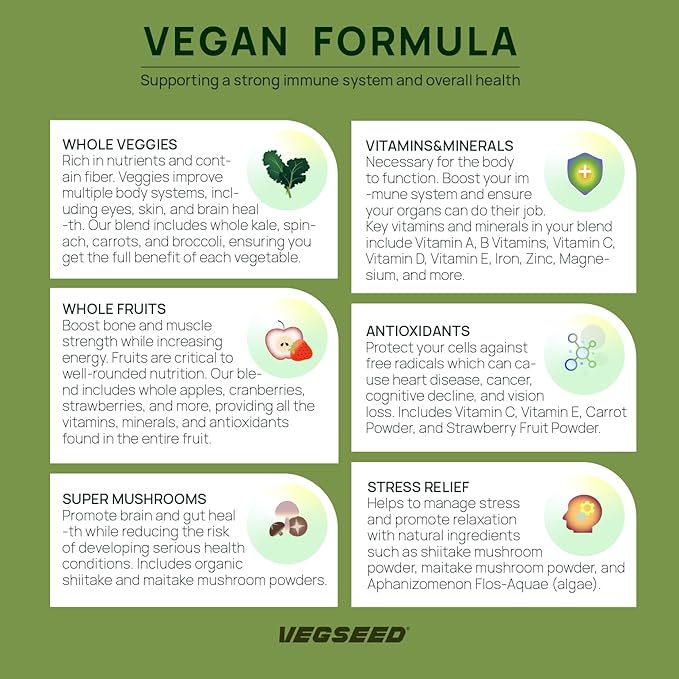 Immunity Greens Superfoods Powder,Immunity, Gut Health, Energy, Stress Relief, Skin, Nails, Hair, Improve Sleep, Overall Health, Multi-Vitamins&Minerals, 30SVG, 100 Grams