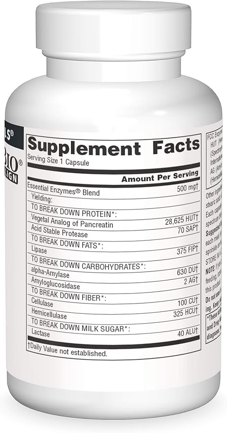Source Naturals Essential Enzymes 500mg Bio-Aligned 120 Capsules 2)