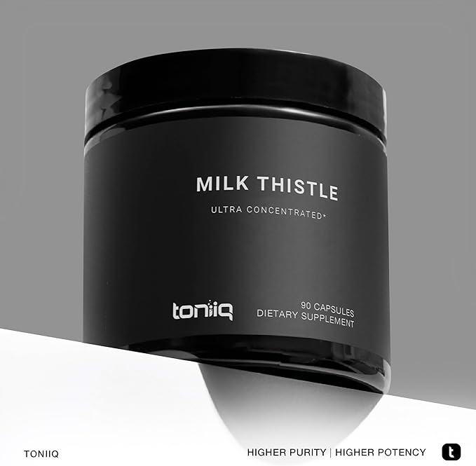 Toniiq 25,000mg 50x Concentrated Milk Thistle Extract 500mg Per 80% Silymarin 90 Vegetarian