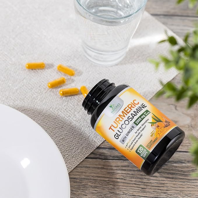 Turmeric Curcumin with BioPerine, Ginger & 95% Curcuminoids 2000mg Black 120 Capsules