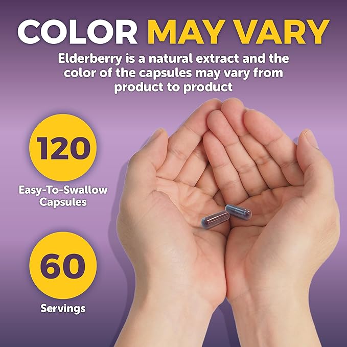 Viva Naturals Elderberry with Vitamin C and Zinc for Adults - 5 in 1 Sambucus Black Elderberry Capsules with Vitamin D3 5000 IU Immunity Supplement, Sambucus Elderberry Immune Support Supplement