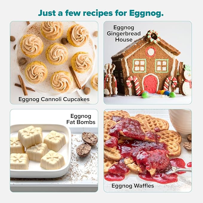 Keto Chow Holiday Eggnog | Keto Meal Replacement Shake Powder | Nutritionally Complete Keto Food | Low Carb Keto Meals | Delicious Easy Meal Substitute Drink | Protein Rich You Choose The Fat| Single Meal Sample