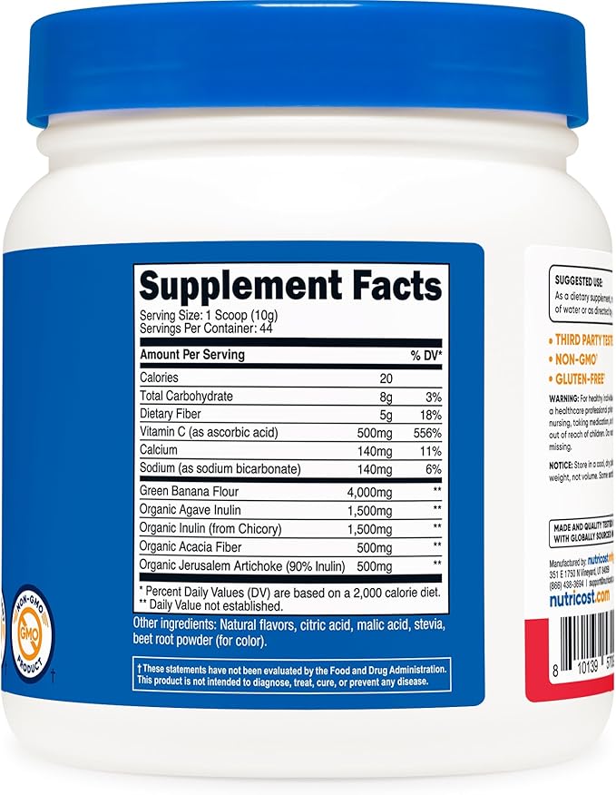 Nutricost Prebiotic Fiber Powder (1 LB,